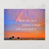 Rainbow Sunset Photo Believe in Magic Quote Script Briefkaart (Voorkant)