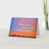 Rainbow Sunset Photo Believe in Magic Quote Script Kaart (Voorkant)
