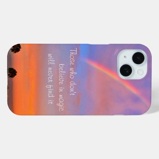 Rainbow Sunset Photo Geloof in Magic Quote Case-Mate iPhone Case (Achterkant (horizontaal))