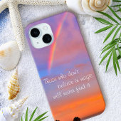 Rainbow Sunset Photo Geloof in Magic Quote Case-Mate iPhone Case