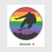 Rainbow Sunset Skateboard 4" Kiss Cut Vinyl Sticker (Vel)