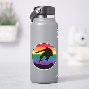 Rainbow Sunset Skateboard 4" Kiss Cut Vinyl Sticker