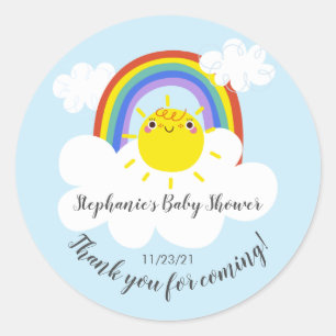 Rainbow Sunshine Baby shower Favor Sticker