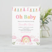 Rainbow Sunshine Baby shower Kaart (Staand voorkant)