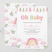 Rainbow Sunshine Baby shower Kaart (Voorkant / Achterkant)