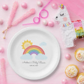 Rainbow Sunshine Baby shower of Verjaardag Papieren Bordje (Feest)