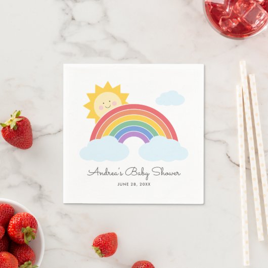 Rainbow Sunshine Baby shower of Verjaardag Servet (Insitu)