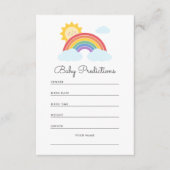 Rainbow Sunshine Baby shower voorspellingen Informatiekaartje (Voorkant)