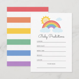 Rainbow Sunshine Baby shower voorspellingen Informatiekaartje