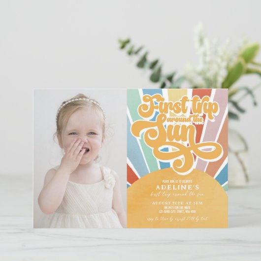 Rainbow Sunshine eerste reis rond de zon Foto Kaart (Staand voorkant)