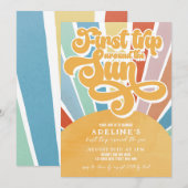 Rainbow Sunshine eerste verjaardag Boho Girl Kaart (Voorkant / Achterkant)