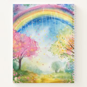 Rainbow Sunshine en Rain Custom Name Notitieboek (Achterkant)