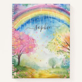 Rainbow Sunshine en Rain Custom Name Notitieboek (Voorkant)