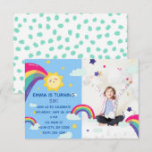 Rainbow Sunshine Fun Birthday Invitation Kaart (Voorkant / Achterkant)