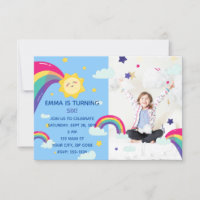 Rainbow Sunshine Fun Birthday Invitation