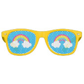Rainbow Sunshine Fun Leuke Vrolijke Zomertinten Retro Zonnebril (Voorkant)