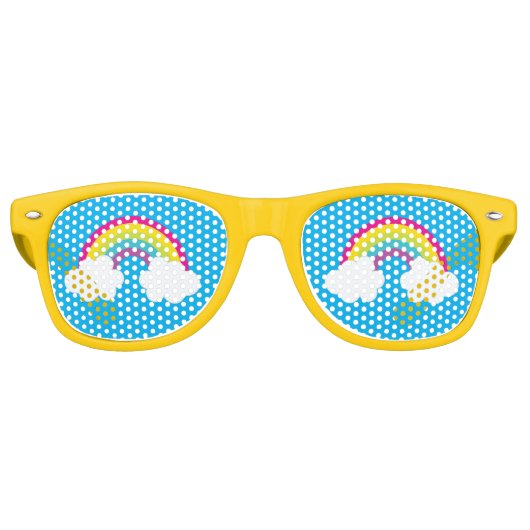 Rainbow Sunshine Fun Leuke Vrolijke Zomertinten Retro Zonnebril (Voorkant)