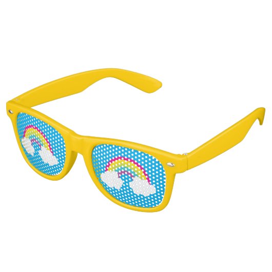 Rainbow Sunshine Fun Leuke Vrolijke Zomertinten Retro Zonnebril (Gekanteld)