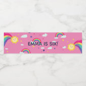Rainbow Sunshine Fun Water Fles Label Waterfles Etiket (Enkel label)