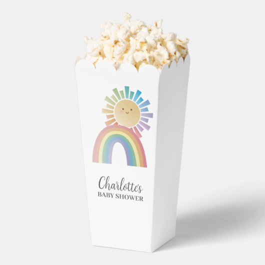 Rainbow Sunshine Genderneutraal Baby shower Bedankdoosjes (Popped)