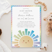 Rainbow Sunshine Genderneutraal Baby shower Kaart