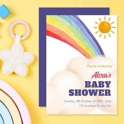 Rainbow Sunshine leuk baby shower Kaart