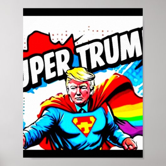 Rainbow Super Trump -  Pop Art Print (Voorkant)