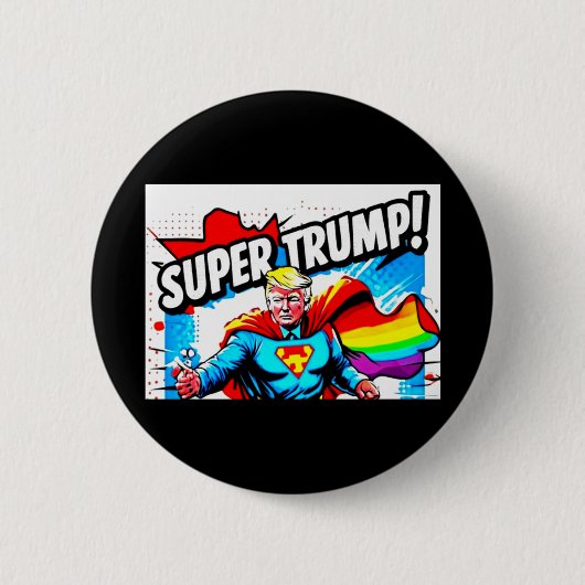 Rainbow Super Trump - Pop Art Print Ronde Button 5,7 Cm (Voorkant)