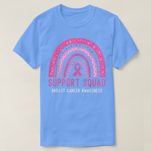Rainbow Support Squad Breast Cancer Awareness Roze T-shirt (Design voorkant)