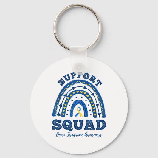Rainbow Support Squad Down Syndrome Awareness Sleutelhanger (Voorkant)