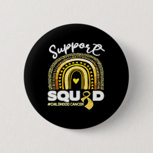 Rainbow Support Squad Kindertijd Kanker Awareness  Ronde Button 5,7 Cm