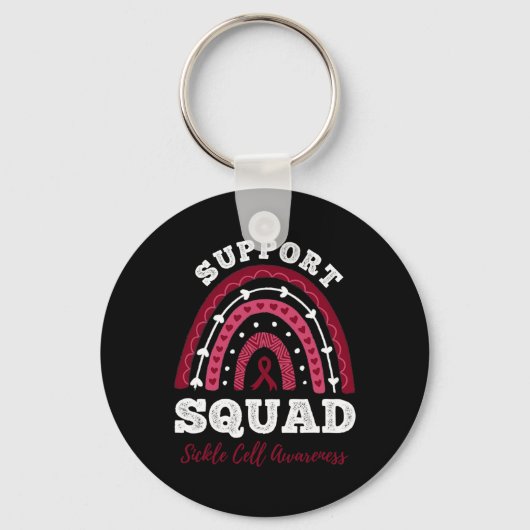 Rainbow Support Squad Sickle Cell Awareness Sleutelhanger (Voorkant)
