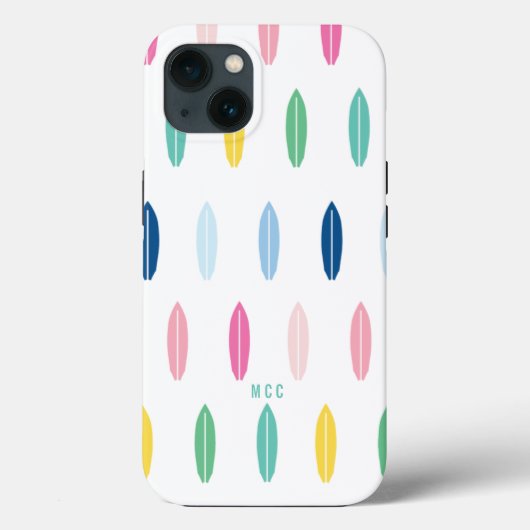Rainbow Surfboard, gepersonaliseerd Case-Mate iPhone Case (Achterkant)