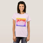 Rainbow Swan Artisan Designer Crochet Print T-shirt (Voorkant volledig)
