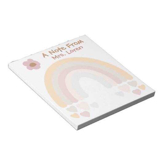 Rainbow Sweet Boho docenten Notitieblok (Schuin)
