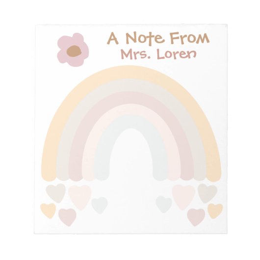 Rainbow Sweet Boho docenten Notitieblok (Voorkant)