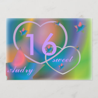 Rainbow Sweet Sixteen Uitnodiging-Aanpassen Save The Date