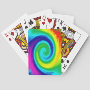 Rainbow Swirl Abstract Art Design Pokerkaarten
