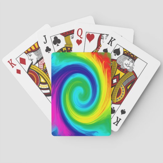 Rainbow Swirl Abstract Art Design Pokerkaarten (Achterkant)