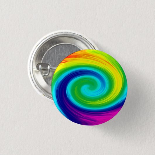 Rainbow Swirl Abstract Art Design Ronde Button 3,2 Cm (Voorkant /achterkant)