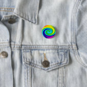 Rainbow Swirl Abstract Art Design Ronde Button 3,2 Cm (In situ)