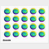 Rainbow Swirl Abstract Art Design Ronde Sticker (Vel)
