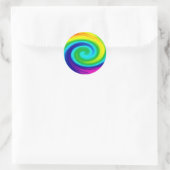 Rainbow Swirl Abstract Art Design Ronde Sticker (Tas)