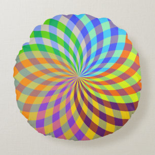 Rainbow Swirl Abstract Rond Kussen