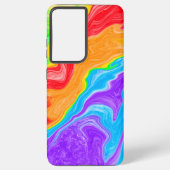 Rainbow Swirl Abstracte Fluid Art Samsung Galaxy Hoesje (Achterkant)