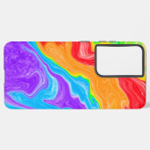 Rainbow Swirl Abstracte Fluid Art Samsung Galaxy Hoesje (Linkerkant)