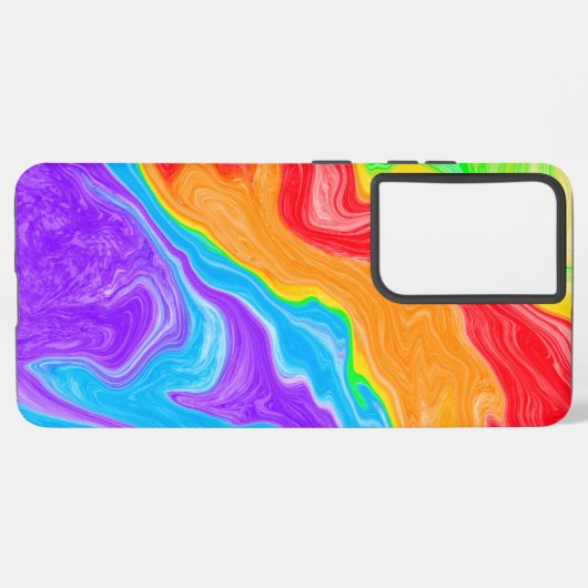 Rainbow Swirl Abstracte Fluid Art Samsung Galaxy Hoesje (Linkerkant)