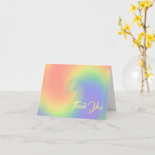 Rainbow Swirl bedankt Kaart (Gele Bloem)