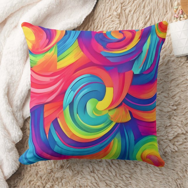 Rainbow Swirl Chaos Design Kussen (Deken)