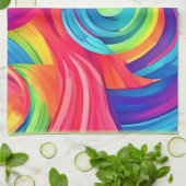 Rainbow Swirl Chaos Design Theedoek (Gevouwen)